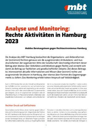 Cover von Analyse und Monitoring: Rechte Aktivitäten in Hamburg 2023