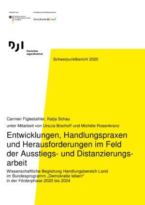 Cover von Entwicklungen, Handlungspraxen und Herausforderungen im Feld der Ausstiegs- und Distanzierungsarbeit. Wissenschaftliche Begleitung Handlungsbereich Land im Bundesprogramm "Demokratie leben!" in der Förderphase 2020 bis 2024. Schwerpunktbericht 2020