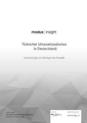 Cover von modus insight – Türkischer Ultranationalismus in Deutschland: Ein kurzes Q&A zum Einstieg in die Thematik
