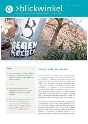 Cover von >blickwinkel. rechtsextreme phänomene – jugendkulturen – jugendarbeit #2/Frühjahr 2021