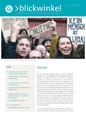 Cover von >blickwinkel. rechtsextreme phänomene – jugendkulturen – jugendarbeit #3/Frühjahr 2022