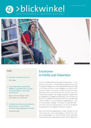 Cover von >blickwinkel. rechtsextreme phänomene – jugendkulturen – jugendarbeit #4/Sommer 2023