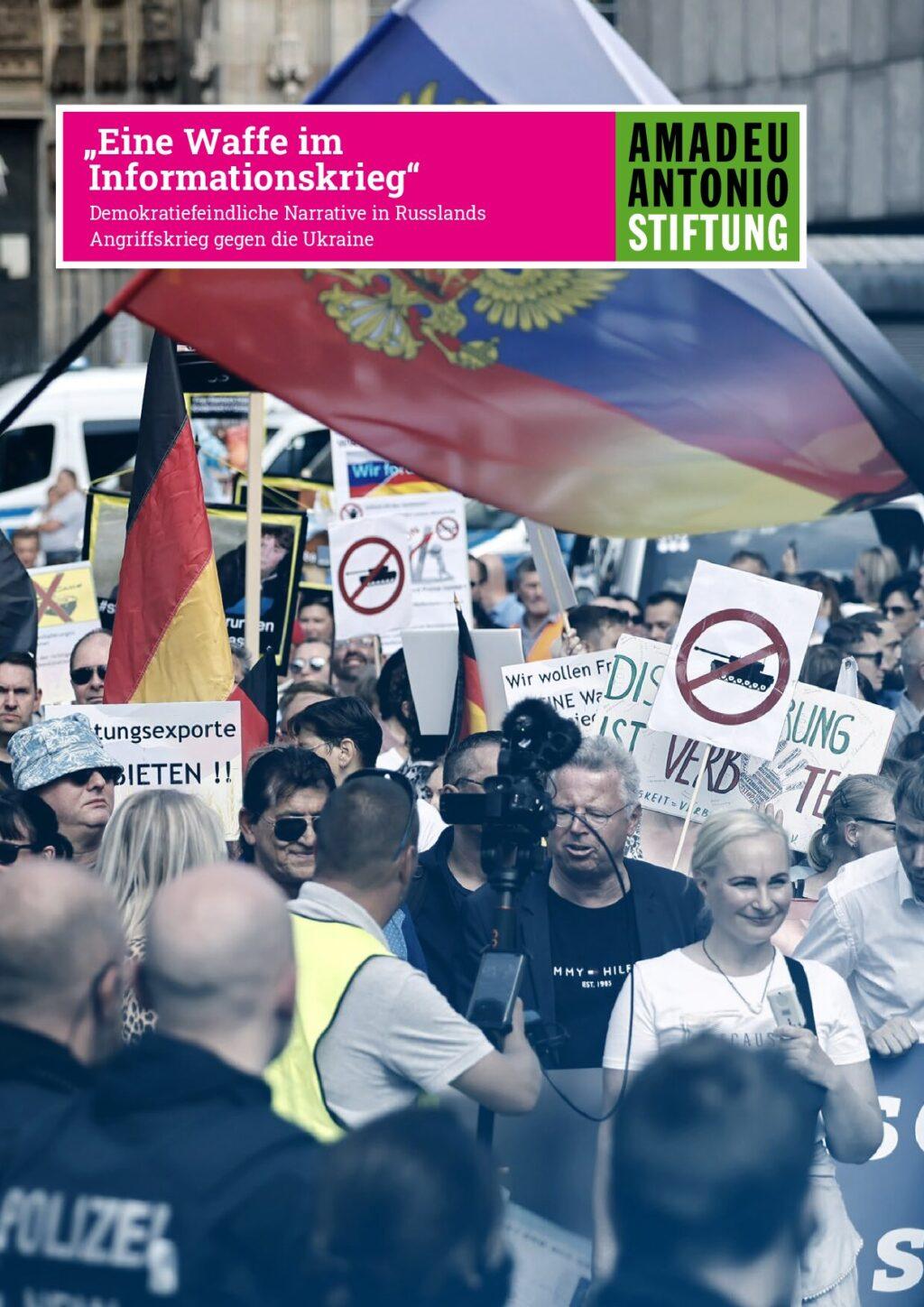 Cover von "Eine Waffe im  Informationskrieg". Demokratiefeindliche Narrative in Russlands Angriffskrieg gegen die Ukraine