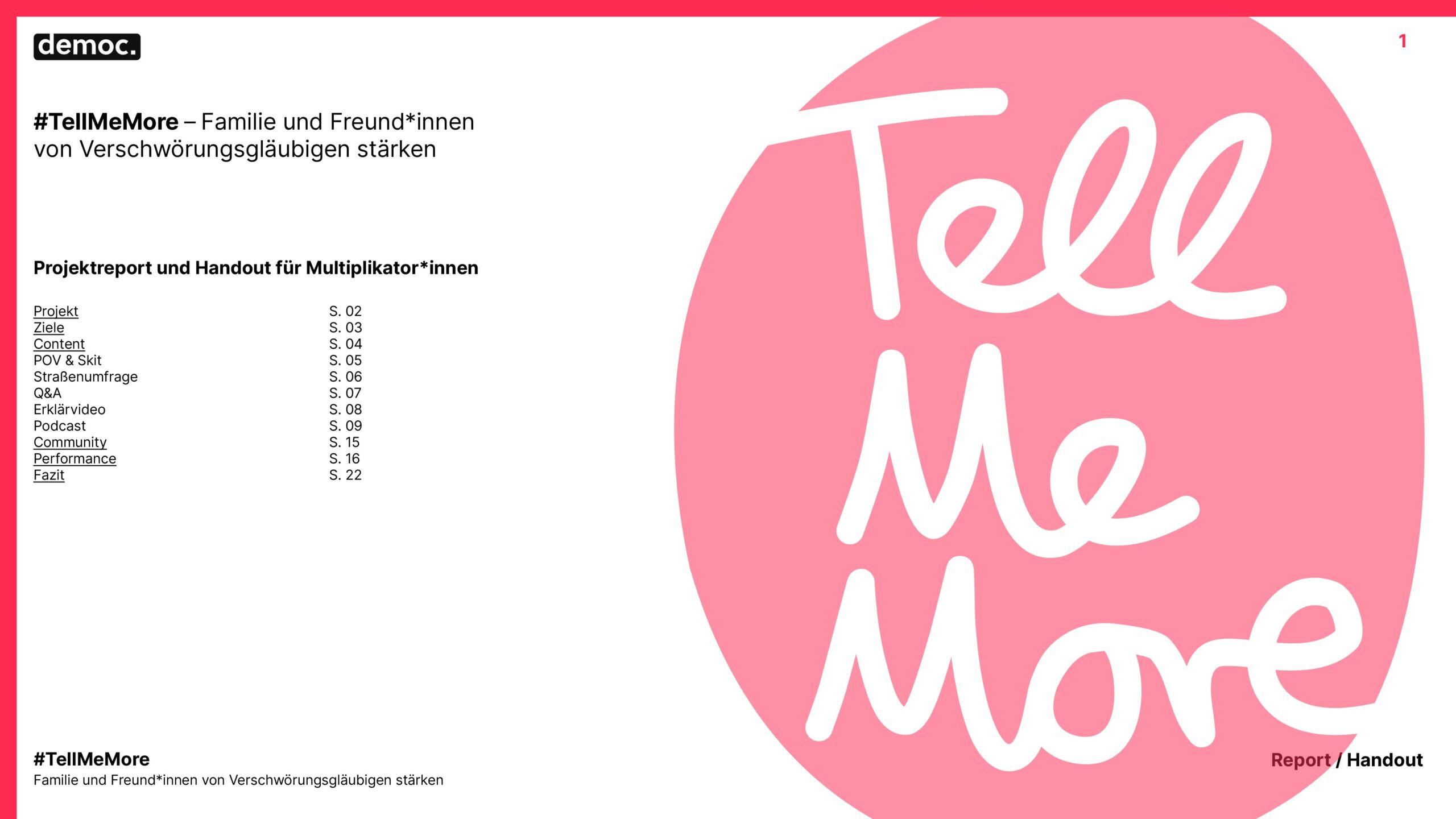 Cover von #TellMeMore – Familie und Freund*innen von Verschwörungsgläubigen stärken