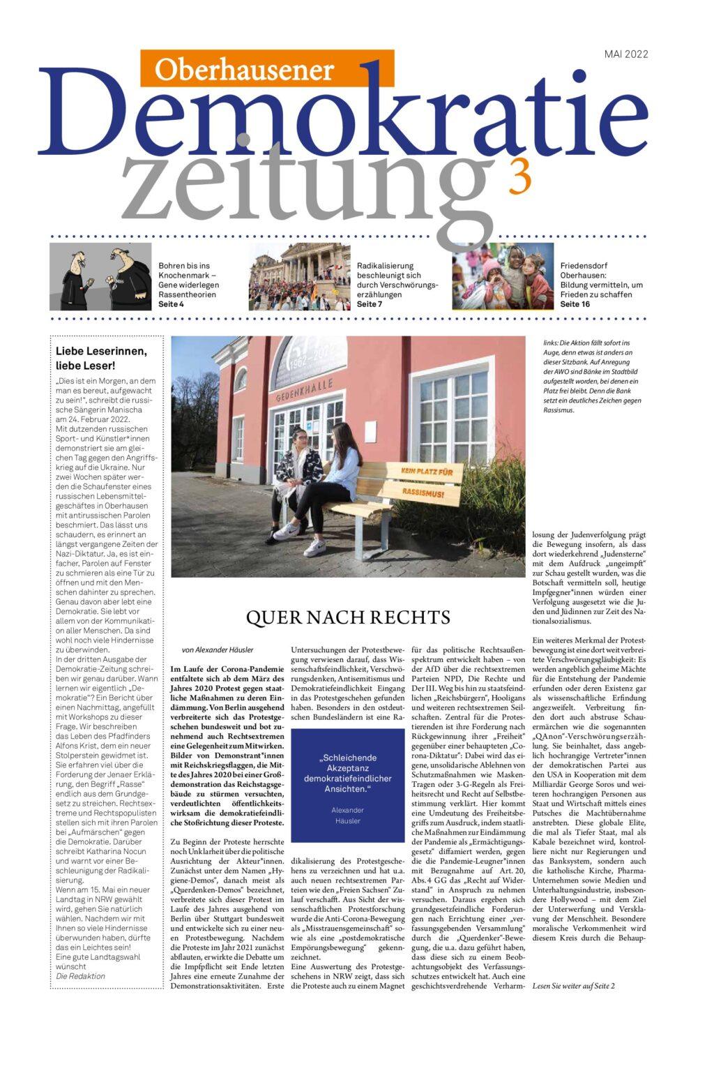 Cover von Oberhausener Demokratiezeitung/3. Mai 2022