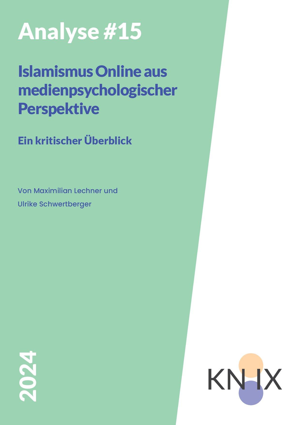 Cover von Analyse #15: Islamismus Online aus medienpsychologischer Perspektive – Ein kritischer Überblick
