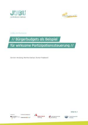 Cover von Bürgerbudgets als Beispiel für wirksame Partizipationssteuerung