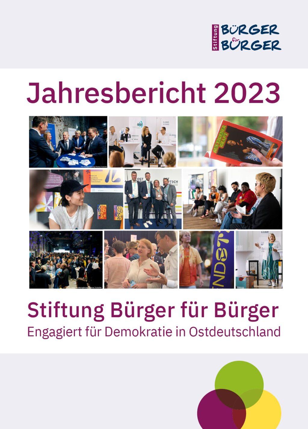 Cover von Jahresbericht 2023. Stiftung Bürger für Bürger. Engagiert für Demokratie in Ostdeutschland
