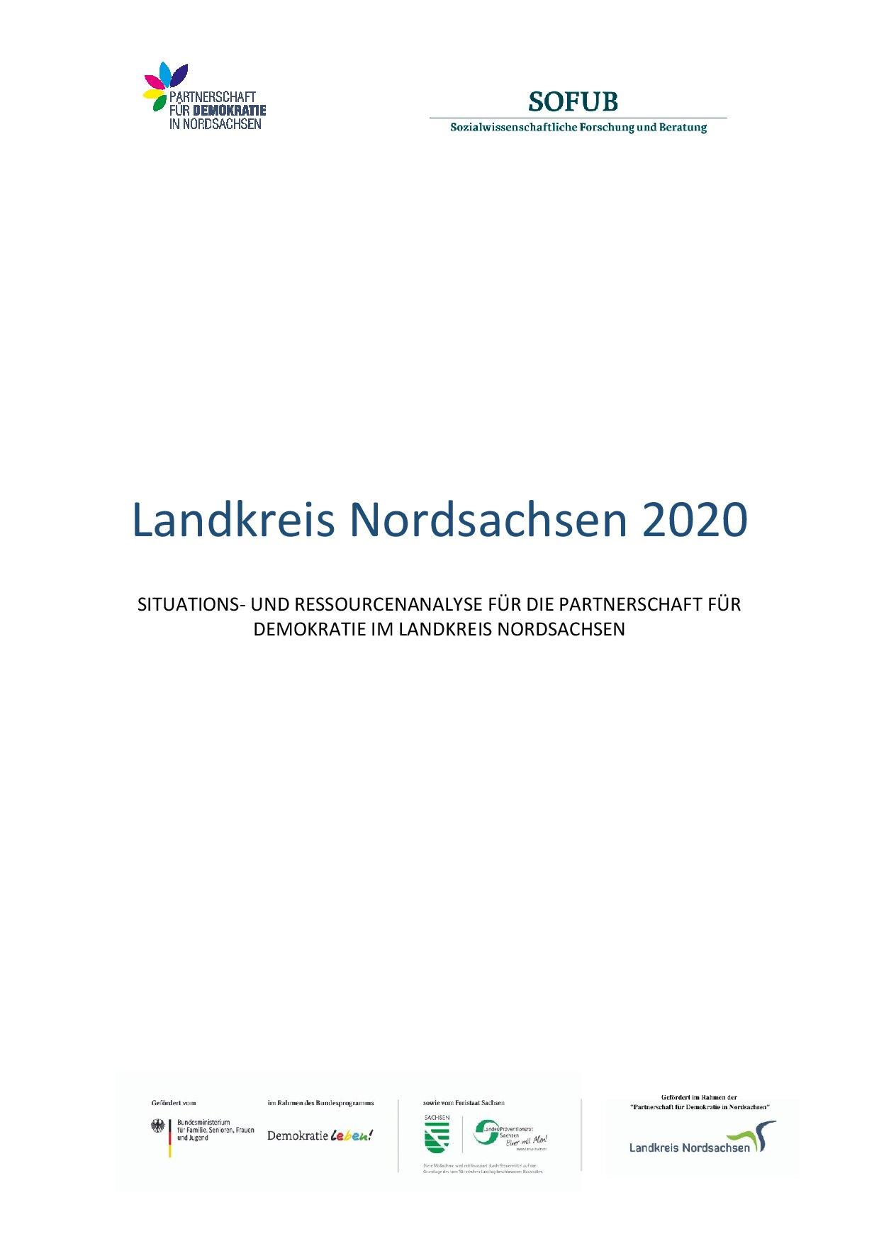 Cover von Landkreis Nordsachsen 2020. Situations- und Ressourcenanalyse für die Partnerschaft für Demokratie im Landkreis Nordsachsen