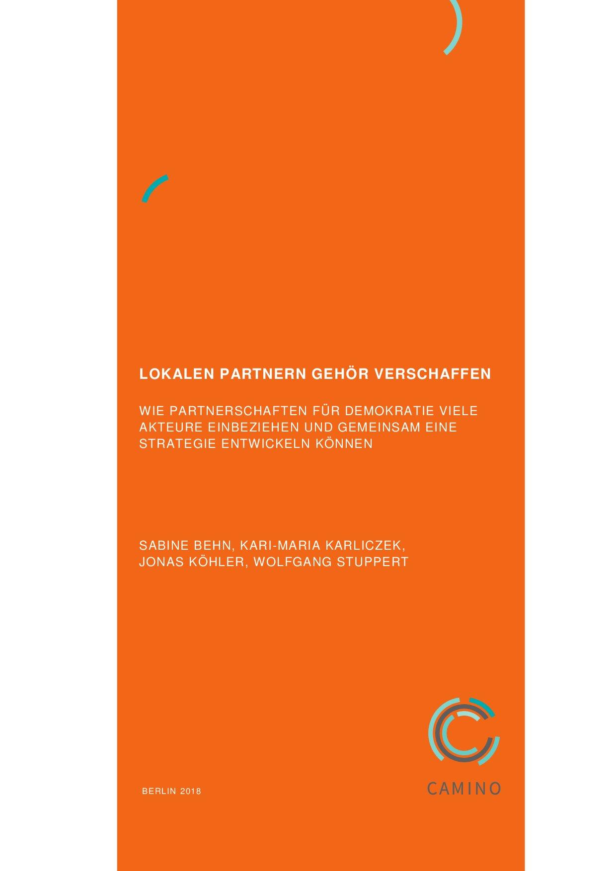 Cover von Lokalen Partnern Gehör verschaffen. Wie Partnerschaften für Demokratie viele Akteure einbeziehen und gemeinsam eine Strategie entwickeln können.