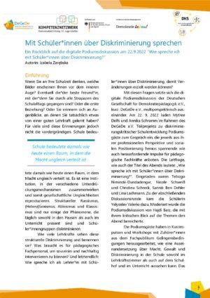 Cover von Mit Schüler*innen über Diskriminierung sprechen