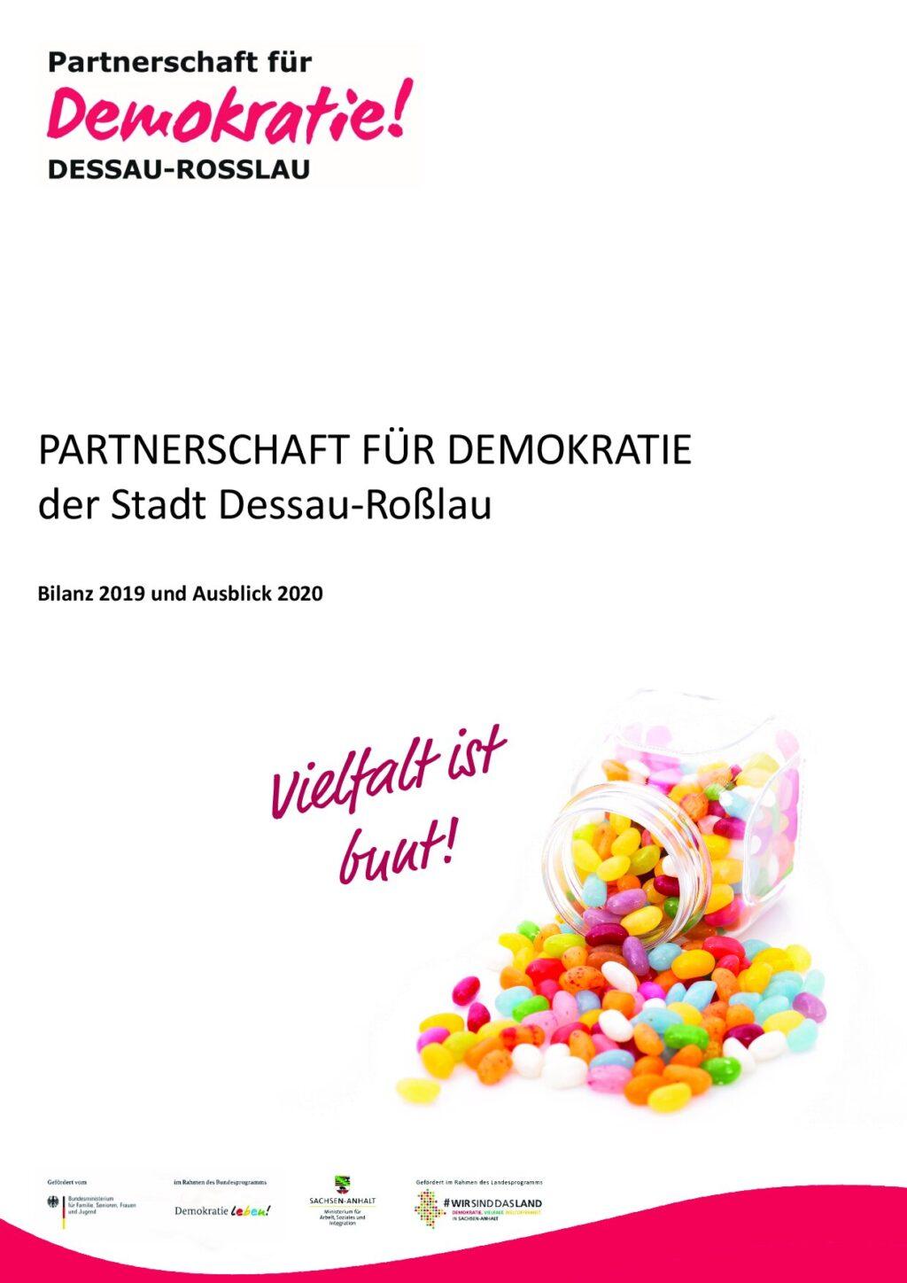 Cover von Partnerschaft für Demokratie der Stadt Dessau-Roßlau. Bilanz 2019 und Ausblick 2020