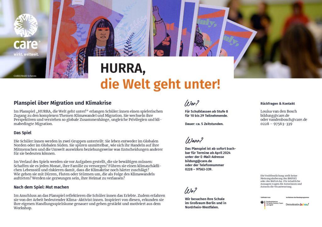 Cover von "HURRA, die Welt geht unter!" – Ein Planspiel zum Thema Migration und Klimawandel