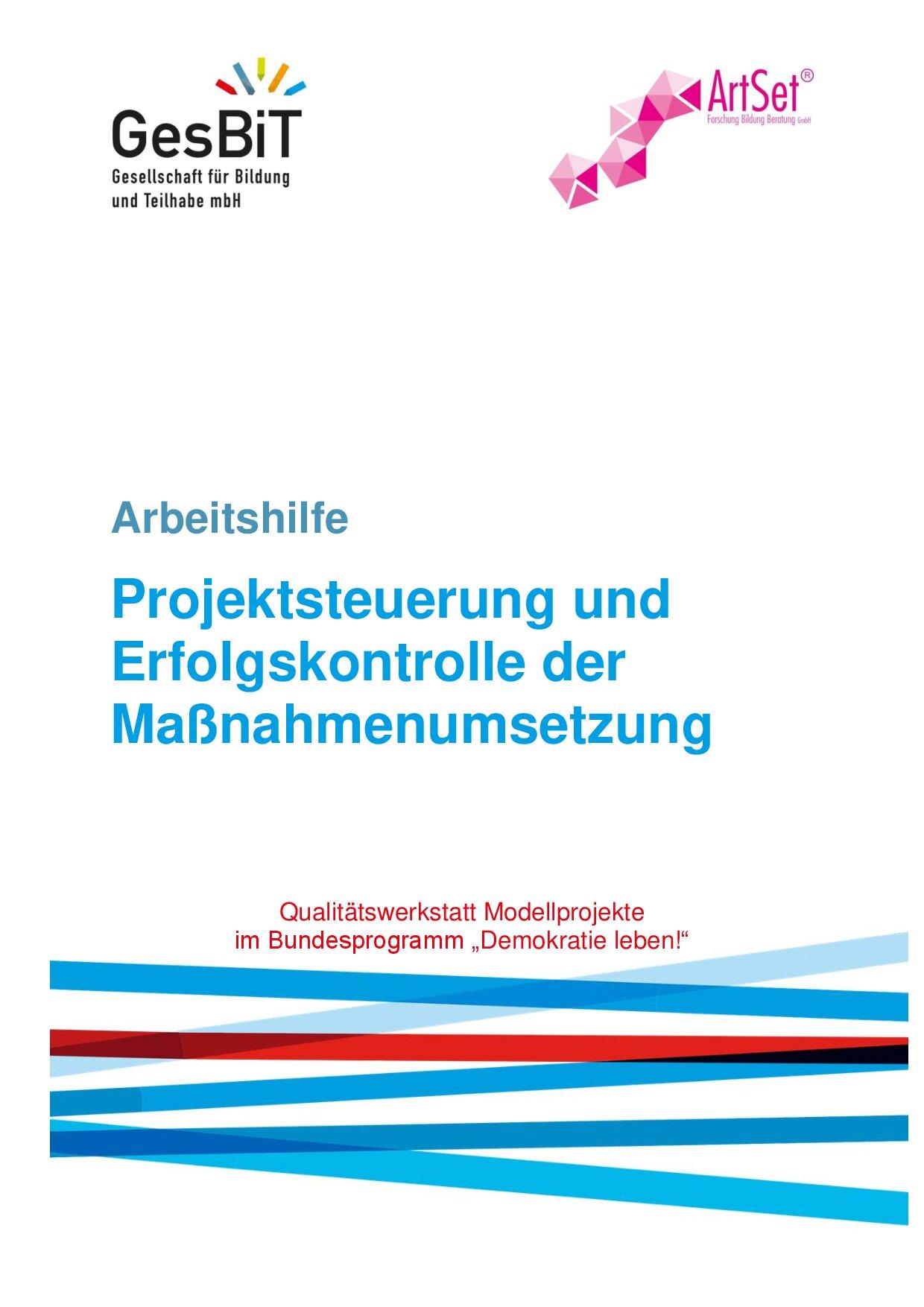 Cover von Arbeitshilfe. Projektsteuerung und Erfolgskontrolle der Maßnahmenumsetzung