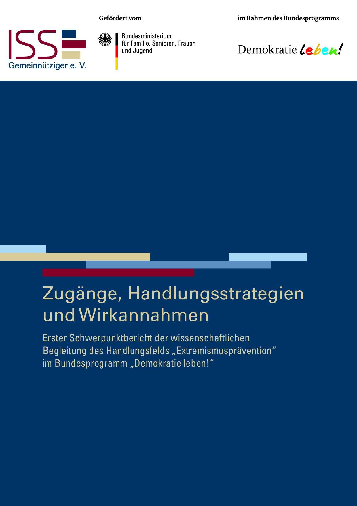 Cover von Zugänge, Handlungsstrategien und Wirkannahmen. Erster Schwerpunktbericht der wissenschaftlichen Begleitung des Handlungsfelds "Extremismusprävention" im Bundesprogramm "Demokratie leben!"
