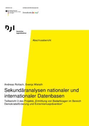 Cover von Abschlussbericht: Sekundäranalysen nationaler und internationaler Datenbasen. Teilbericht 3 des Projekts "Ermittlung von Bedarfslagen im Bereich Demokratieförderung und Extremismusprävention"