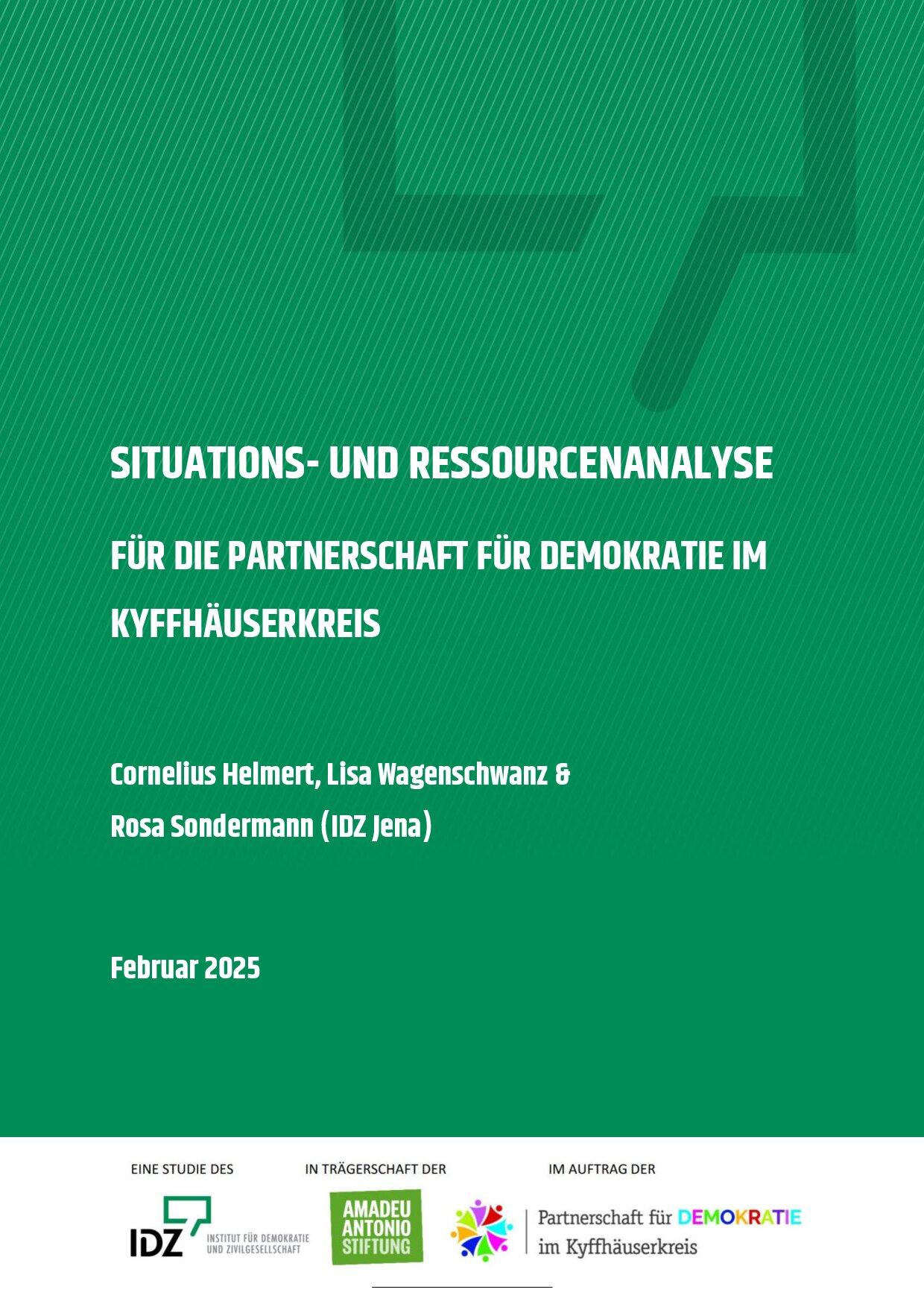 Cover von Situations- und Ressourcenanalyse für die Partnerschaft für Demokratie im Kyffhäuserkreis