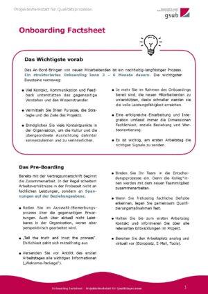 Cover von Onboarding Factsheet