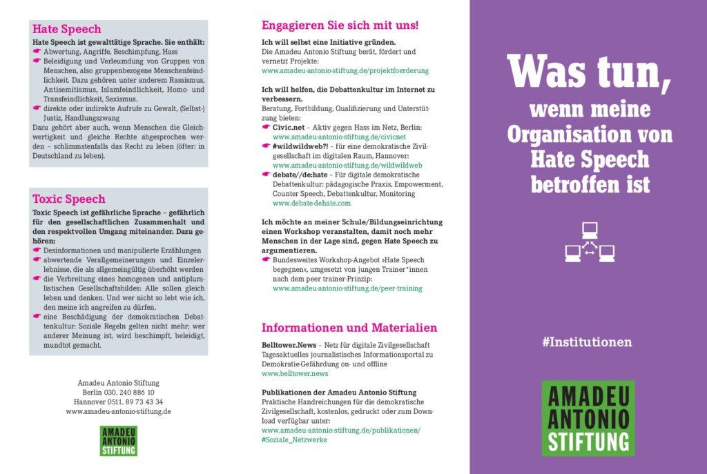Cover von Was tun, wenn meine Organisation von Hate Speech betroffen ist?