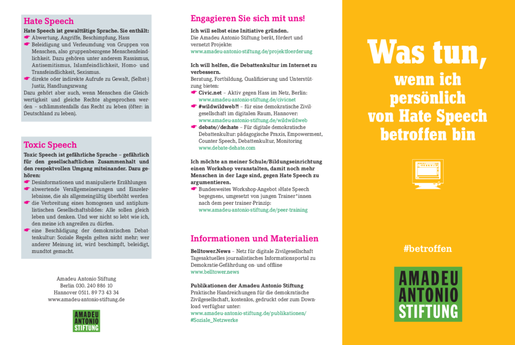 Cover von Was tun, wenn ich persönlich von Hate Speech betroffen bin?