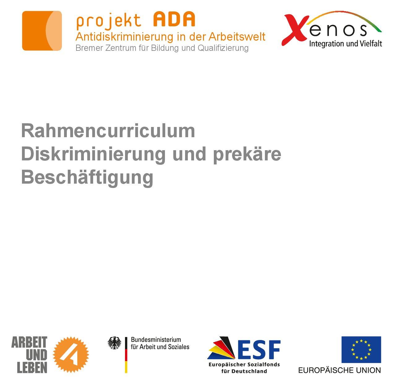 Cover von Rahmencurriculum Diskriminierung und prekäre Beschäftigung