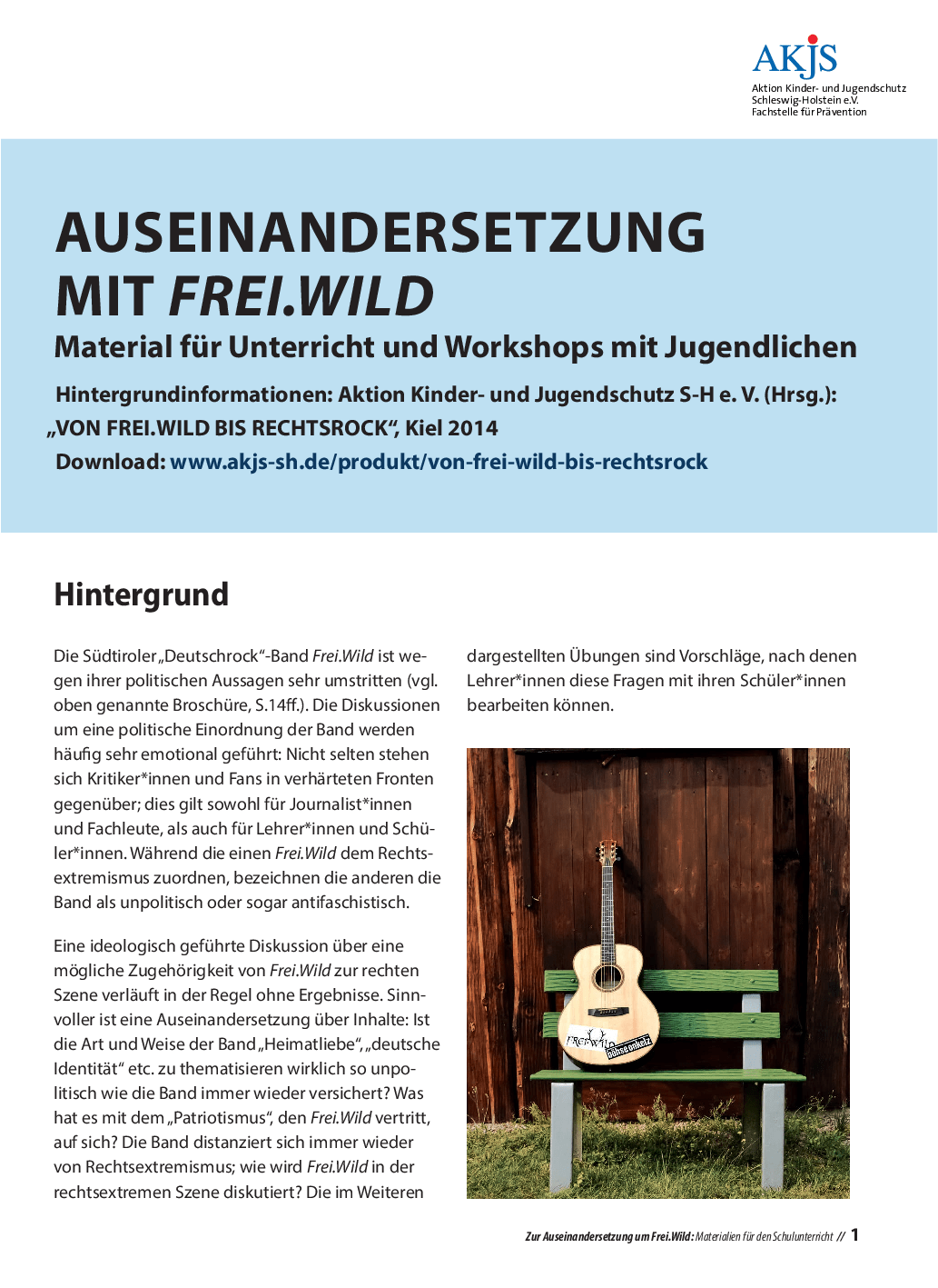 Cover von Auseinandersetzung mit Frei.Wild. Material für Unterricht und Workshops mit Jugendlichen