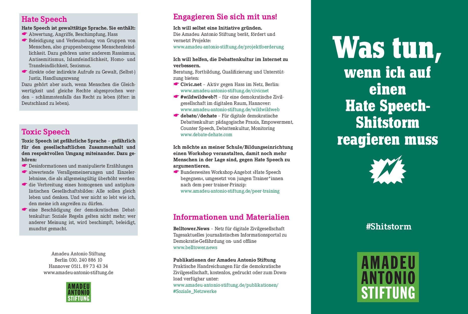 Cover von Was tun, wenn ich auf einen Hate Speech-Shitstorm reagieren muss. #Shitstorm