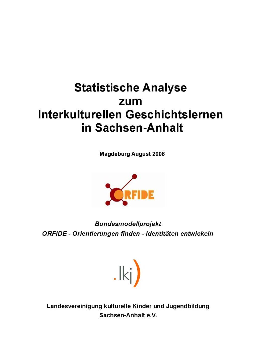 Cover von Statistische Analyse zum Interkulturellen Geschichtslernen in Sachsen-Anhalt