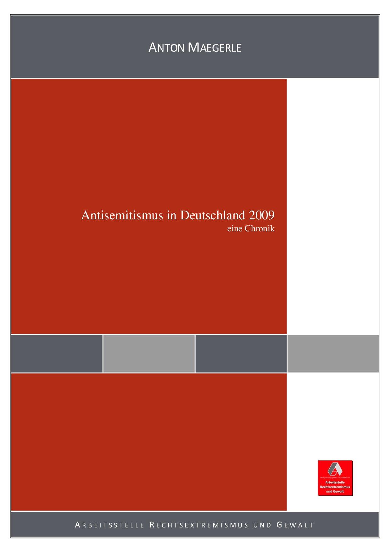 Cover von Antisemitismus in Deutschland 2009. Eine Chronik