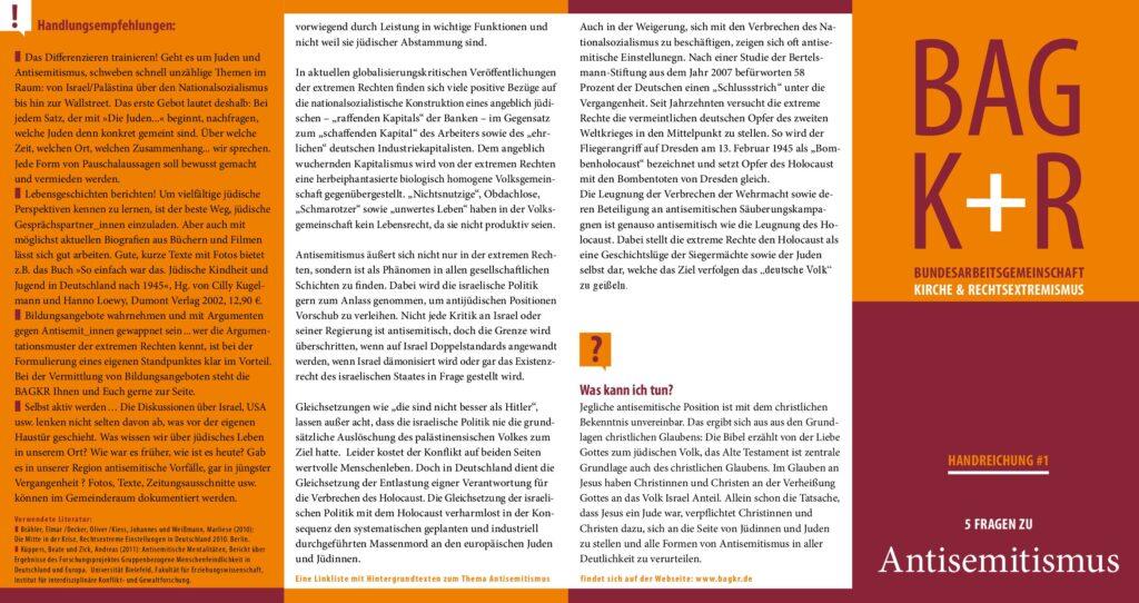 Cover von Handreichung #1 5 Fragen zu Antisemitismus