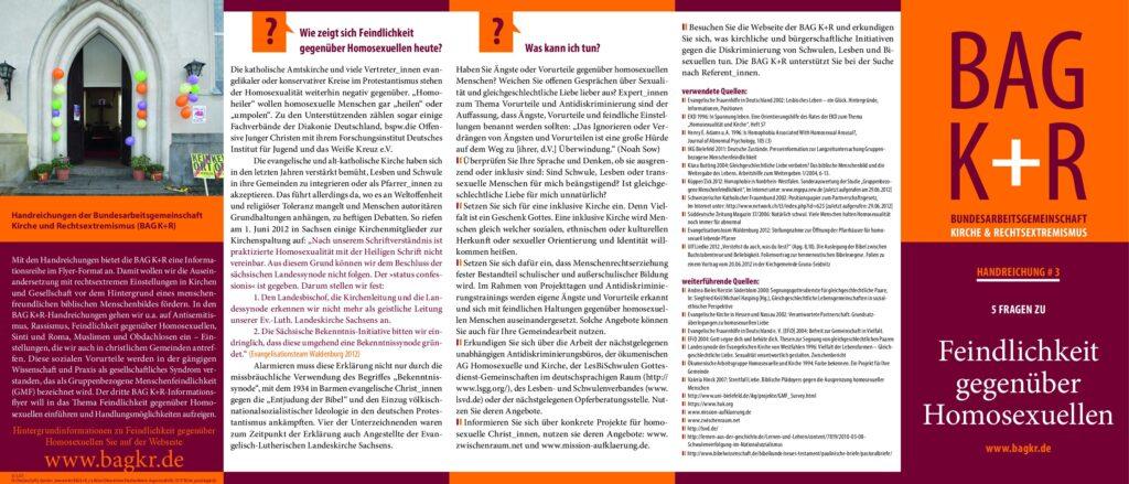 Cover von Handreichung #3 5 Fragen zu Feindlichkeit gegenüber Homosexuellen