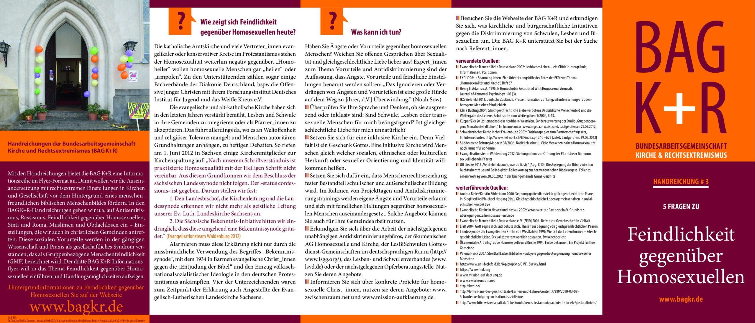 Cover von Handreichung #3 5 Fragen zu Feindlichkeit gegenüber Homosexuellen