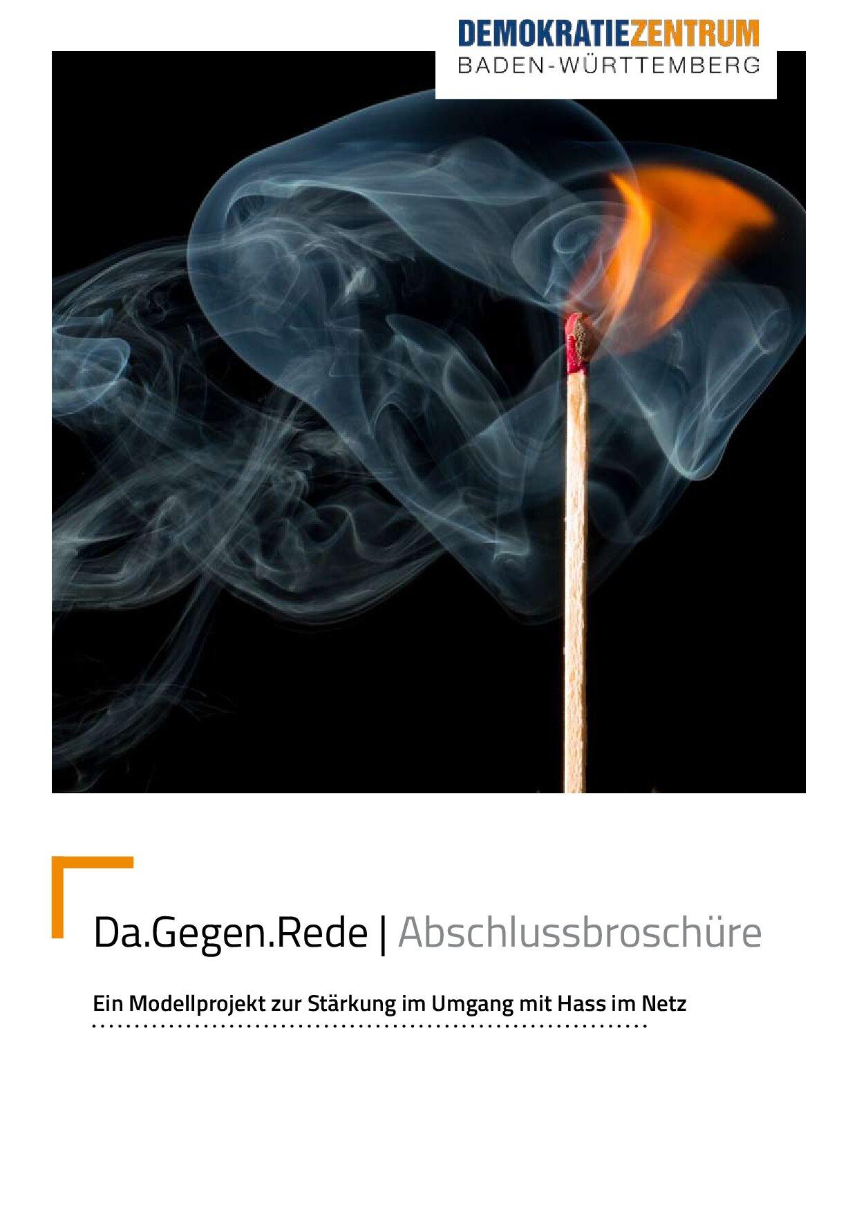 Cover von Da.Gegen.Rede. Abschlussbroschüre. Ein Modellprojekt zur Stärkung im Umgang mit Hass im Netz