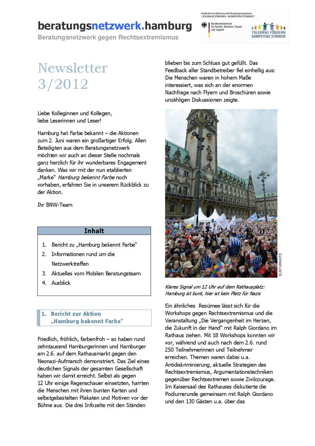 Cover von Newsletter 3/2012
