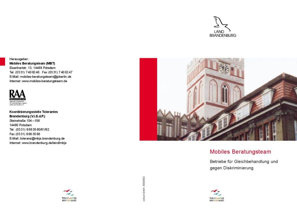Cover von Mobiles Beratungsteam. Betriebe für Gleichbehandlung und gegen Diskriminierung