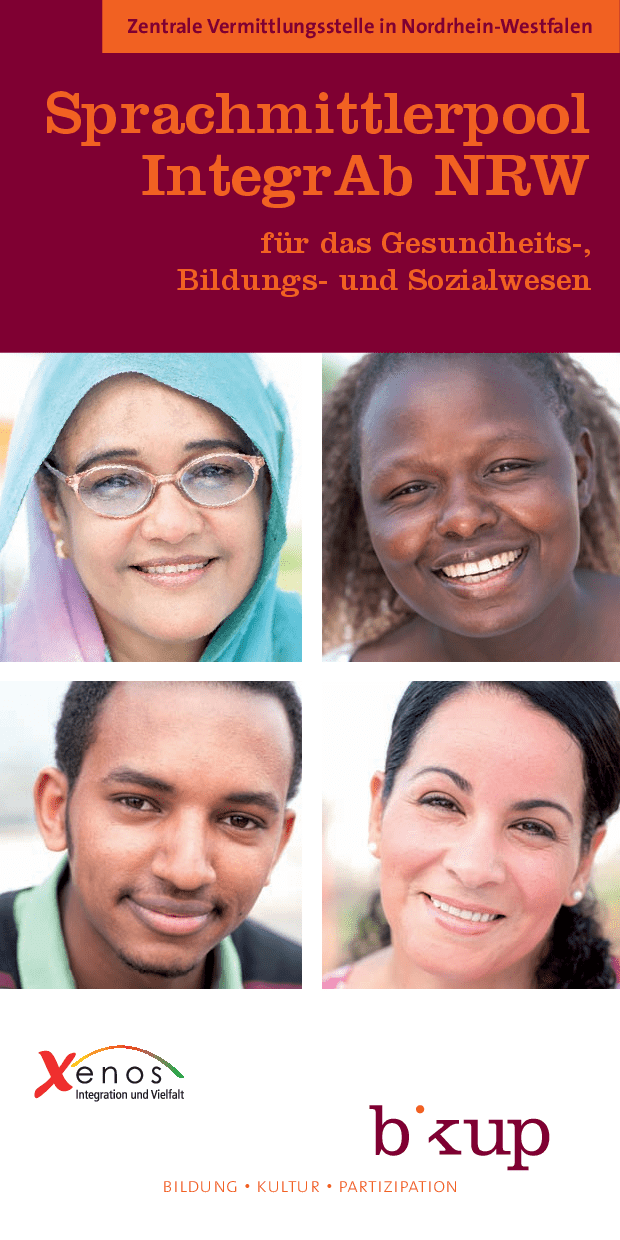 Cover von Sprachmittlerpool IntegrAB NRW für das Gesundheits-, Bildungs- und Sozialwesen