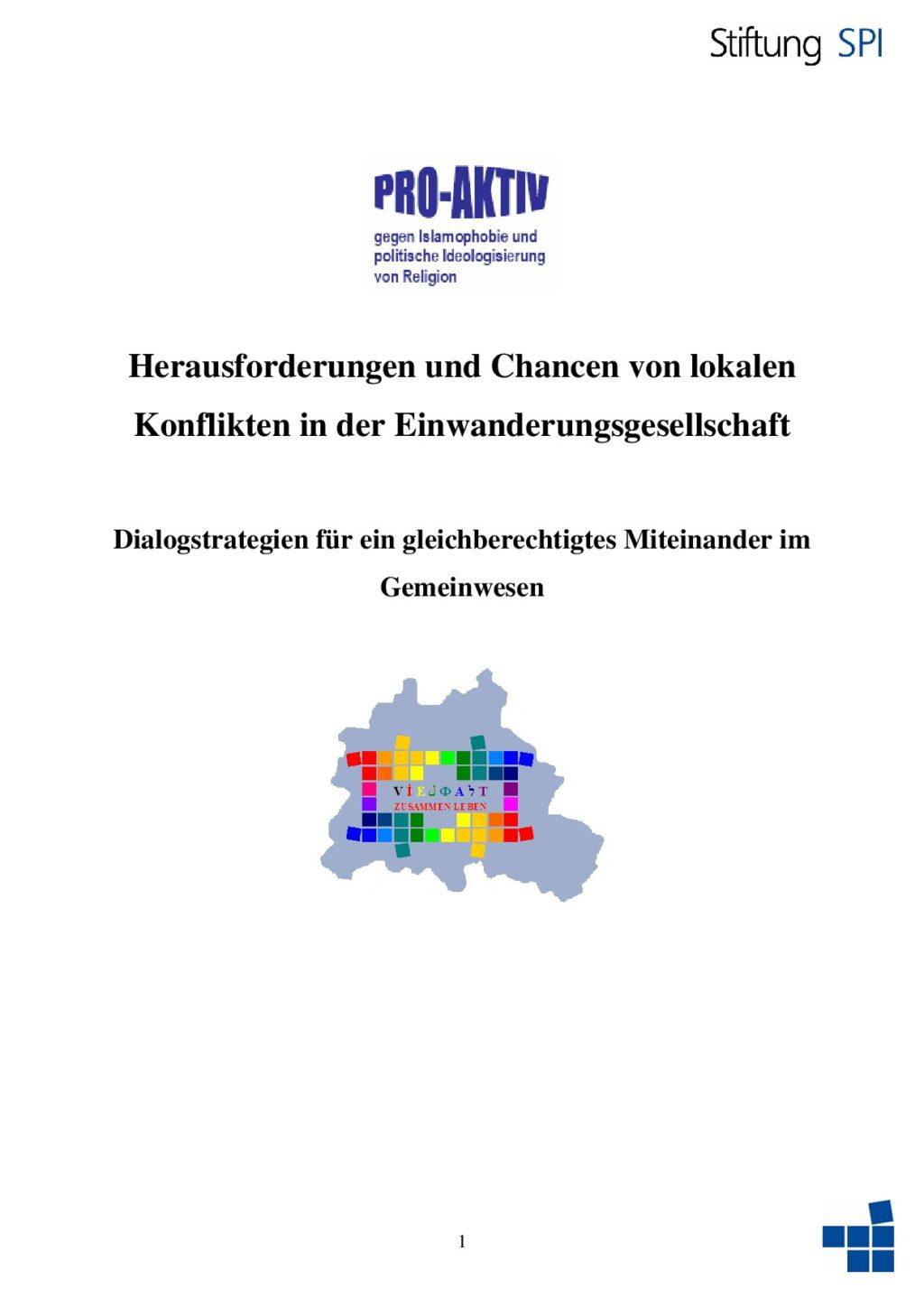 Cover von Herausforderungen und Chancen von lokalen Konflikten in der Einwanderungsgesellschaft. Dialogstrategien für ein gleichberechtigtes Miteinander im Gemeinwesen