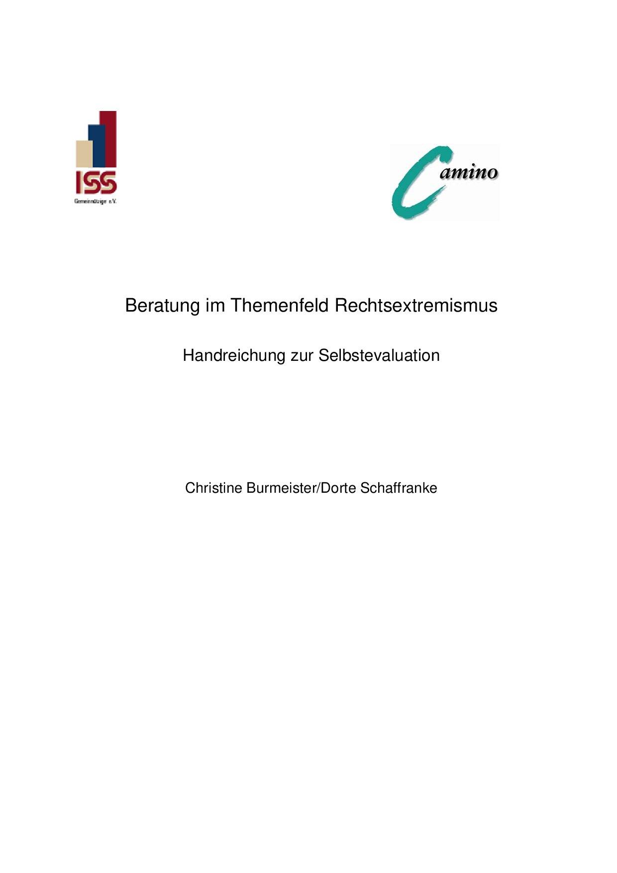 Cover von Beratung im Themenfeld Rechtsextremismus. Handreichung zur Selbstevaluation
