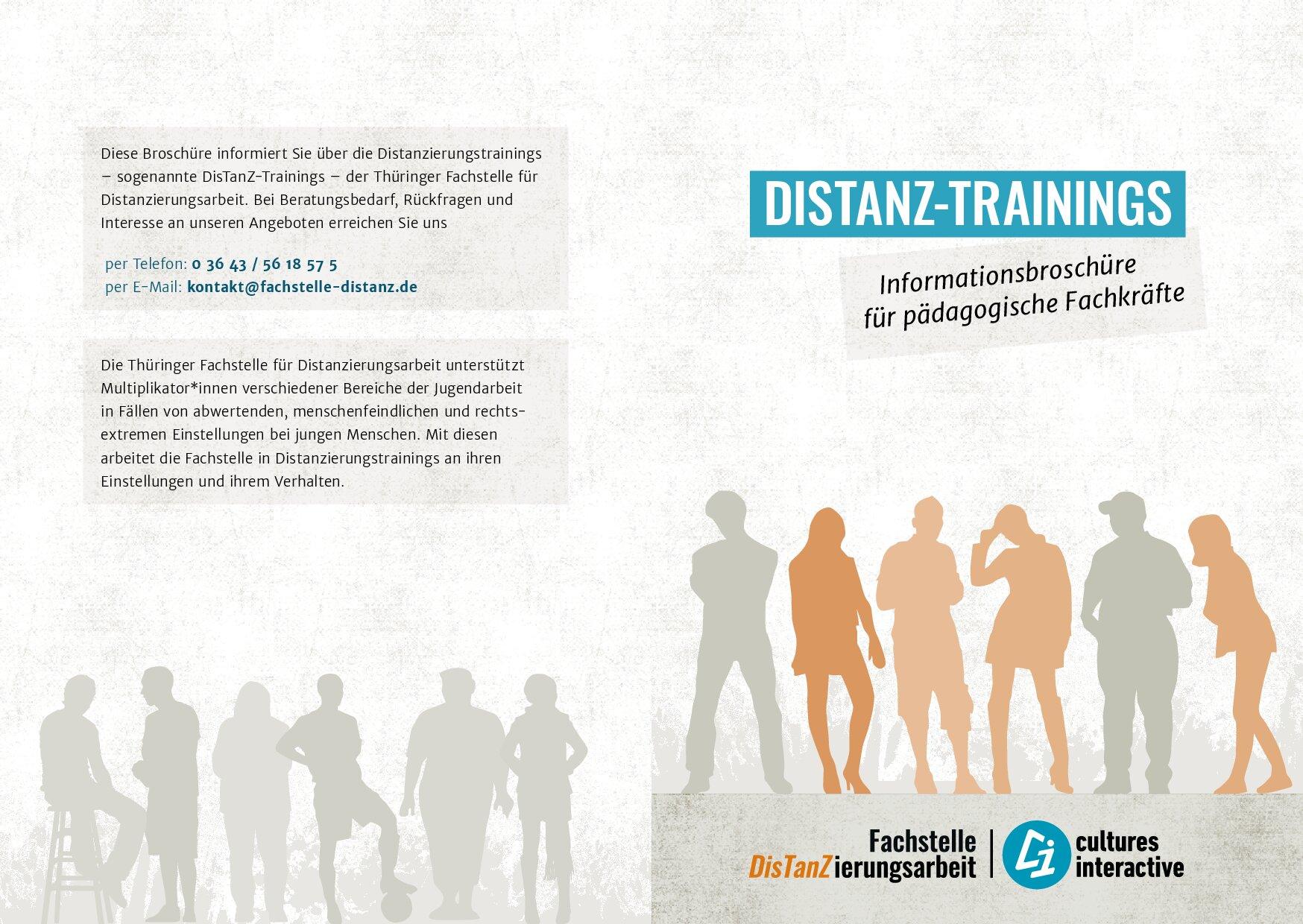 Cover von Distanz-Trainings. Informationsbroschüre für pädagogische Fachkräfte
