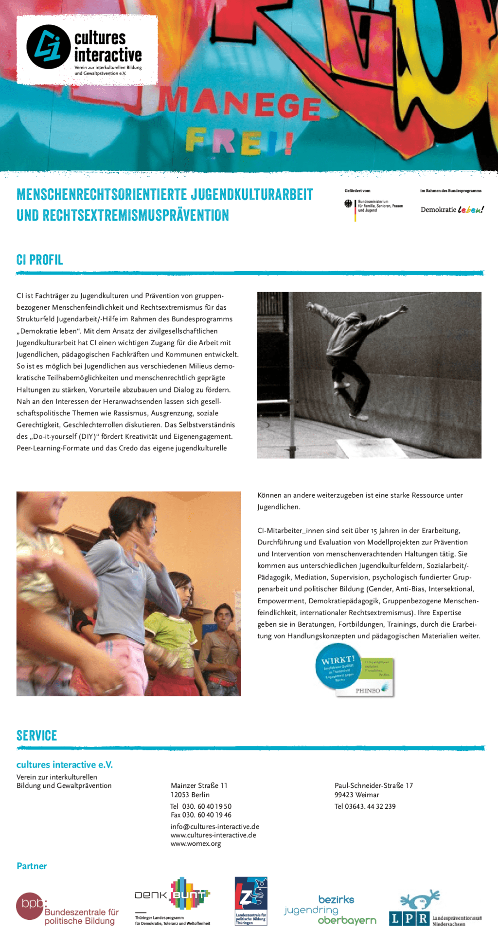 Cover von Manege frei! Menschenrechtsorienitiert Jugendkulturarbeit und Rechtsextremismusprävention