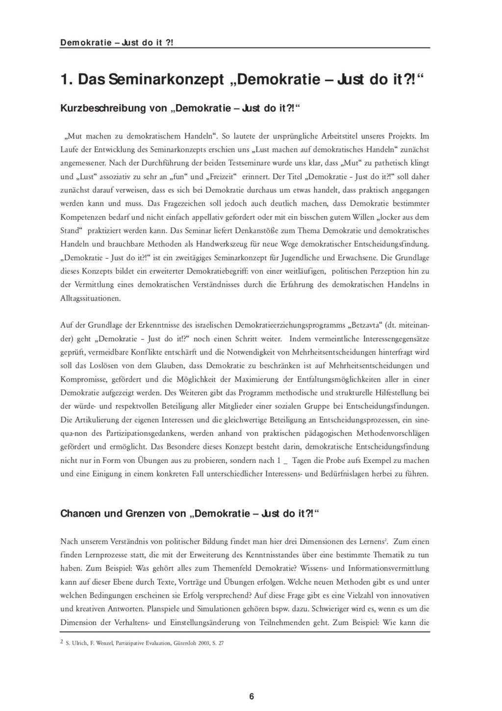 Cover von Demokratie – Just do it?! Motivation zu demokratischem Handeln im Alltag. Ein Seminarkonzept