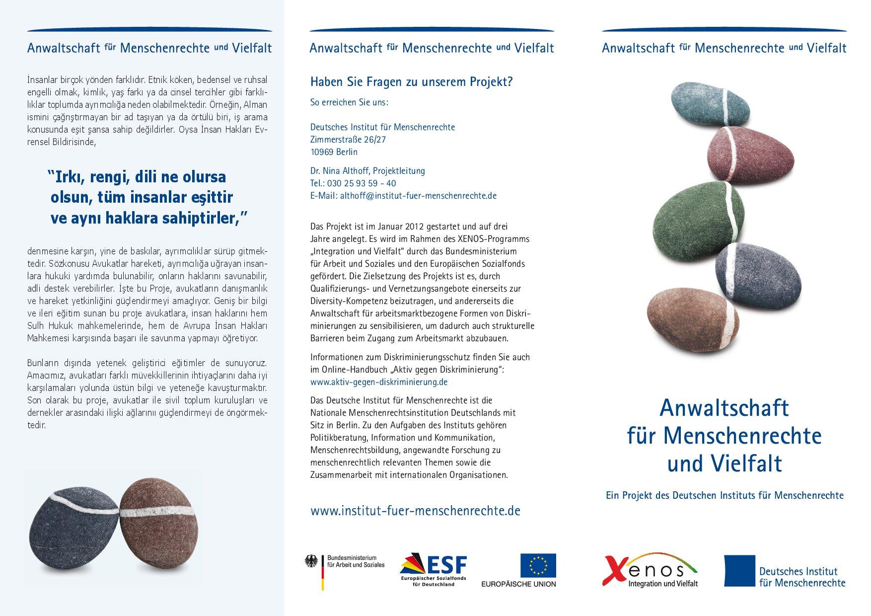 Cover von Anwaltschaft für Menschenrechte und Vielfalt. Ein Projekt des Deutschen Instituts für Menschenrechte