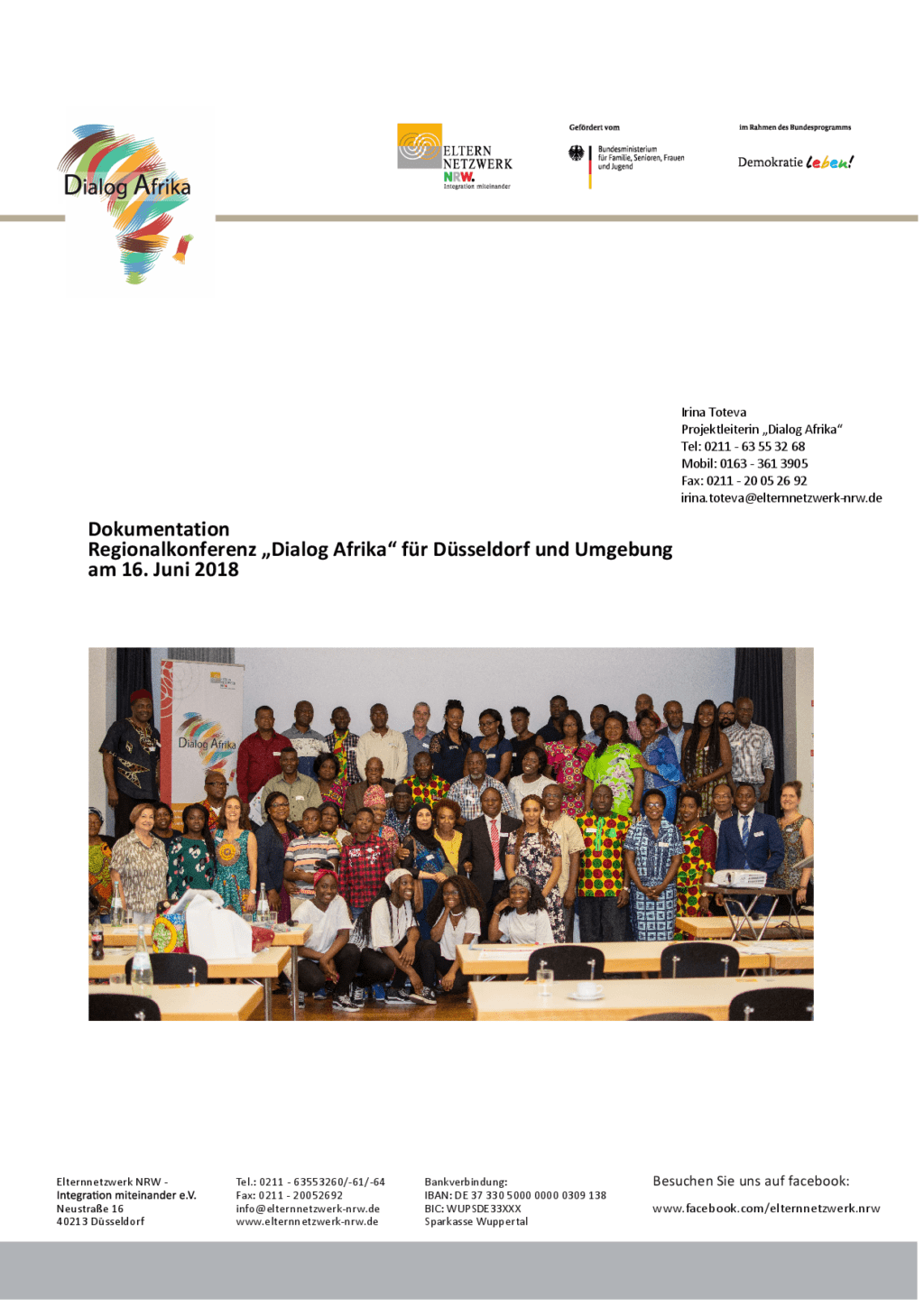 Cover von Dokumentation Regionalkonferenz "Dialog Afrika" für Düsseldorf und Umgebung am 16. Juni 2018