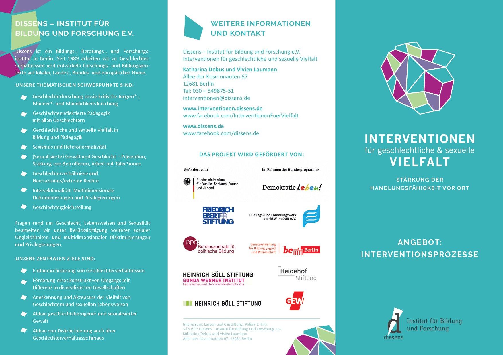 Cover von Interventionen für geschlechtliche & sexuelle Vielfalt. Stärkung der Handlungsfähigkeit vor Ort. Interventionsprozesse