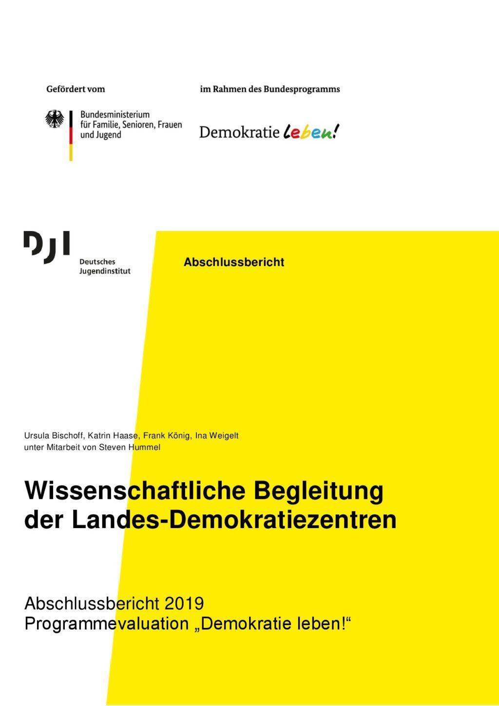 Cover von Wissenschaftliche Begleitung der Landes-Demokratiezentren. Abschlussbericht 2019 Programmevaluation "Demokratie leben!"