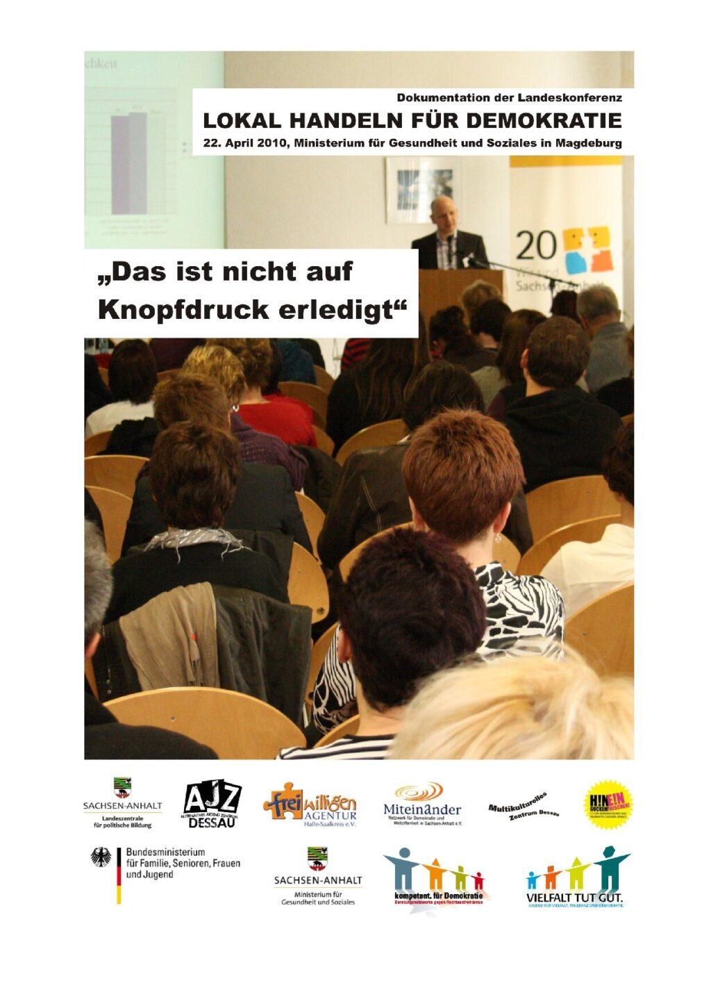 Cover von Dokumentation der Landeskonferenz "Lokal handeln für Demokratie"