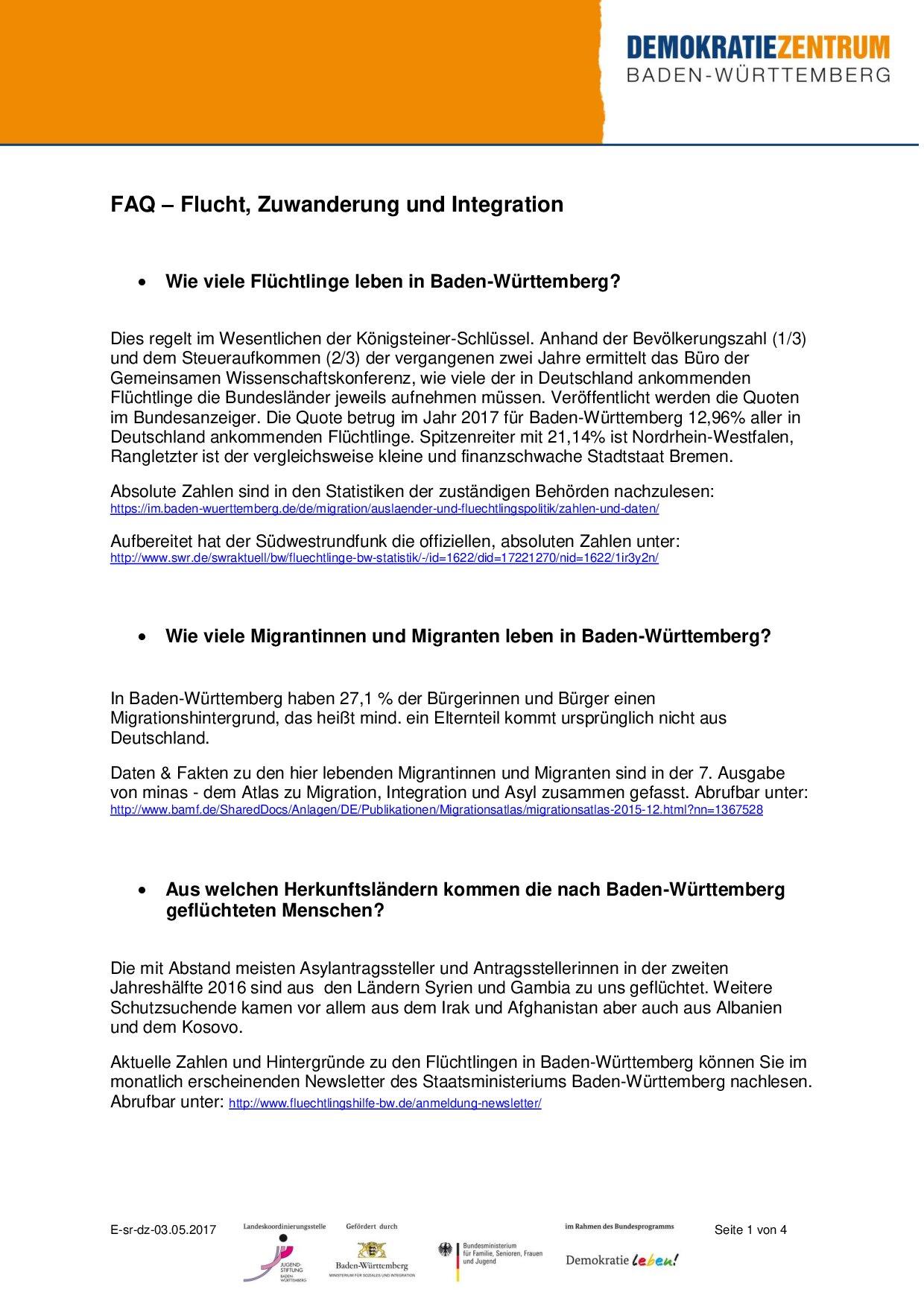 Cover von FAQ – Flucht, Zuwanderung und Integration