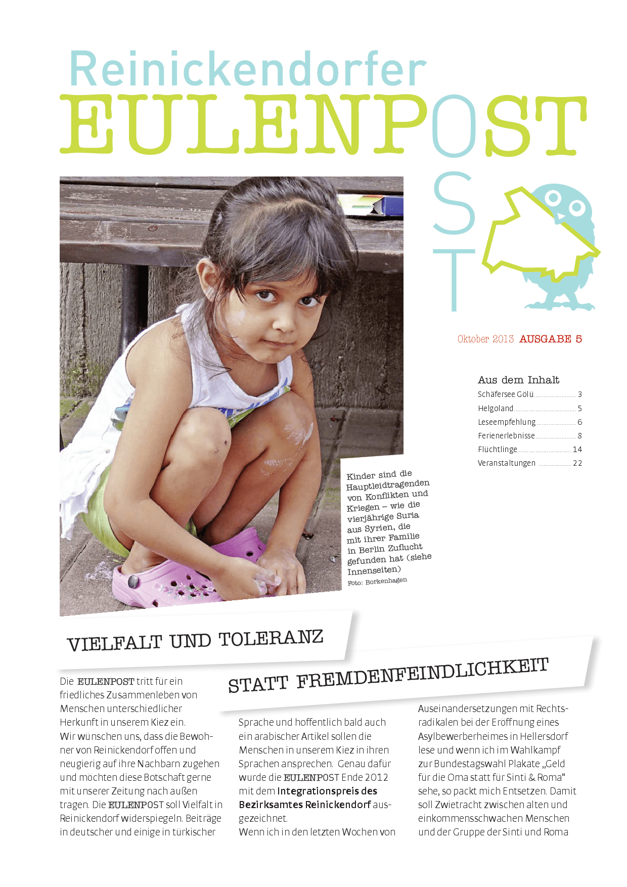 Cover von Reinickendorfer Eulenpost 10/2013. Ausgabe 5