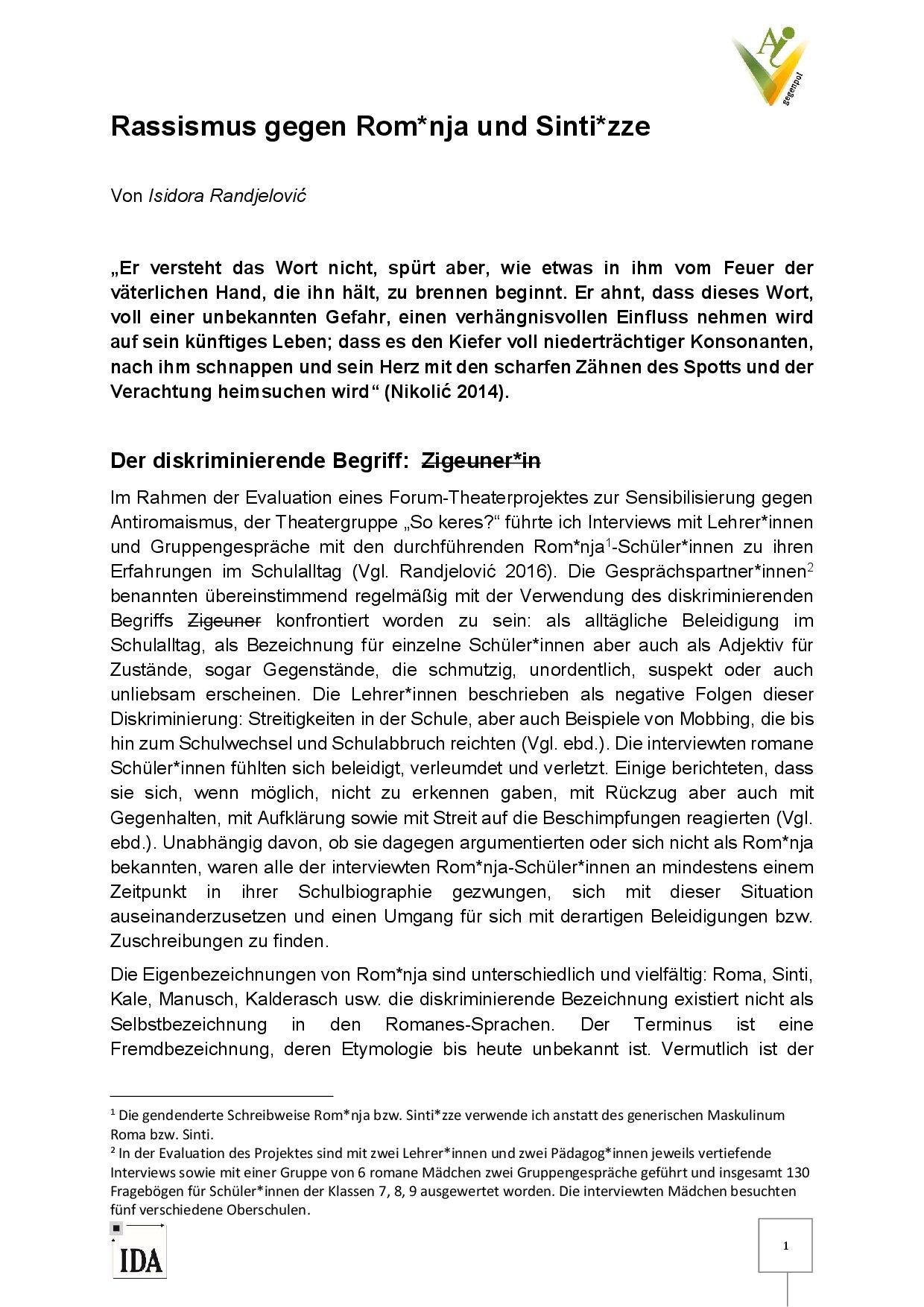 Cover von Rassismus gegen Rom*nja und Sinti*zze