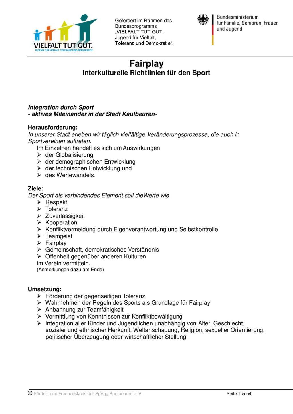 Cover von Fairplay. Interkulturelle Richtlinien für den Sport